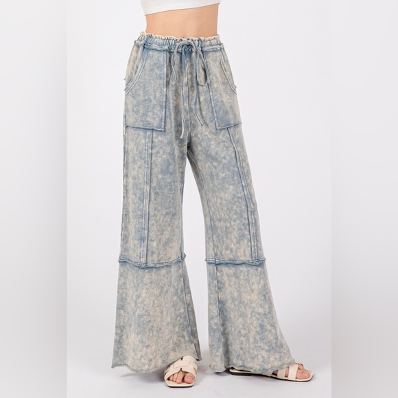 SAGE + FIG Mineral Washed Terry Wide Leg Pants - Picture 5 of 5